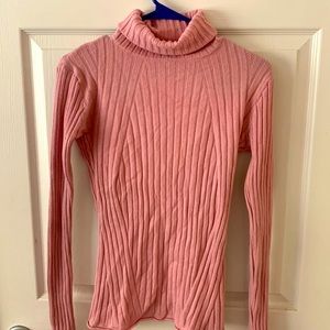 pink long sleeve turtle neck